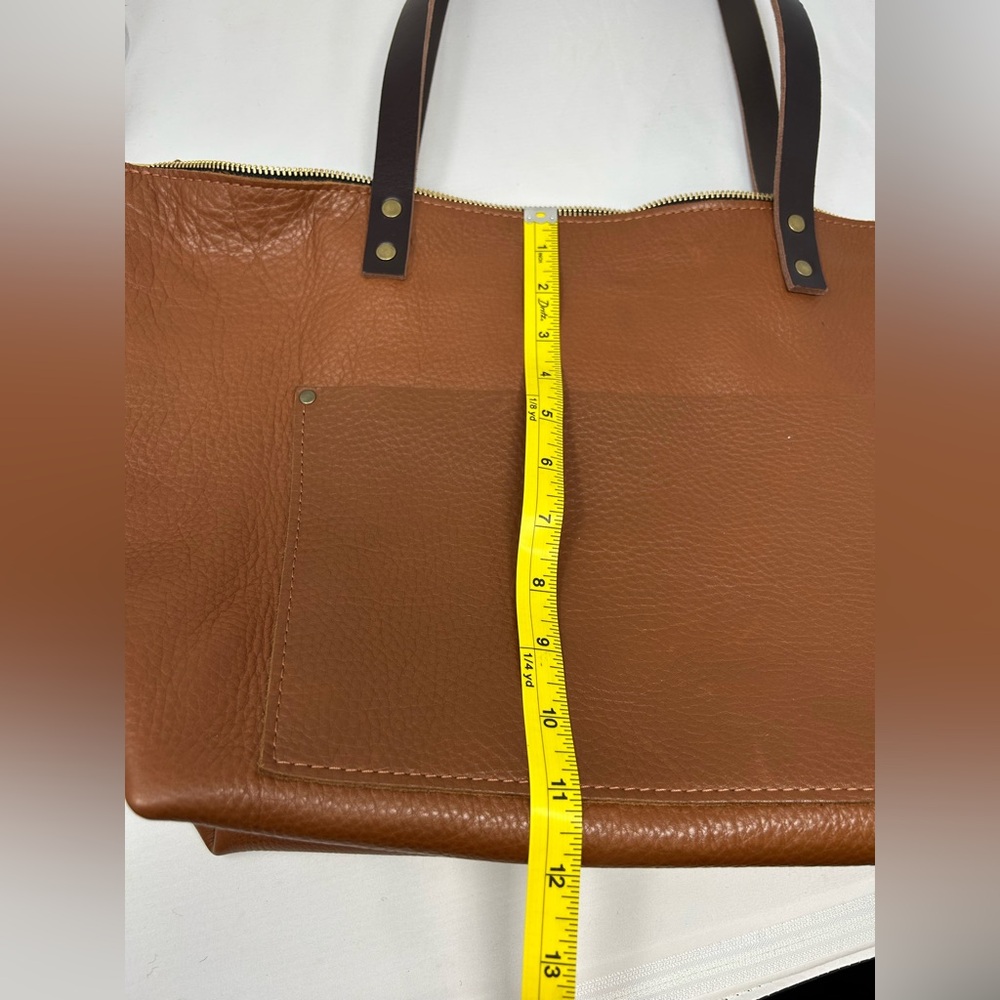 Portland leather UNICORN Mondelo Brandy Large Tote with zipper squishy Pebbles - Picture 10 of 11